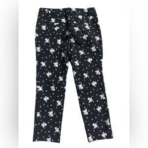 Loft Women’s The Riviera Pant Cropped Marisa Fit Black White Floral Pants 4P